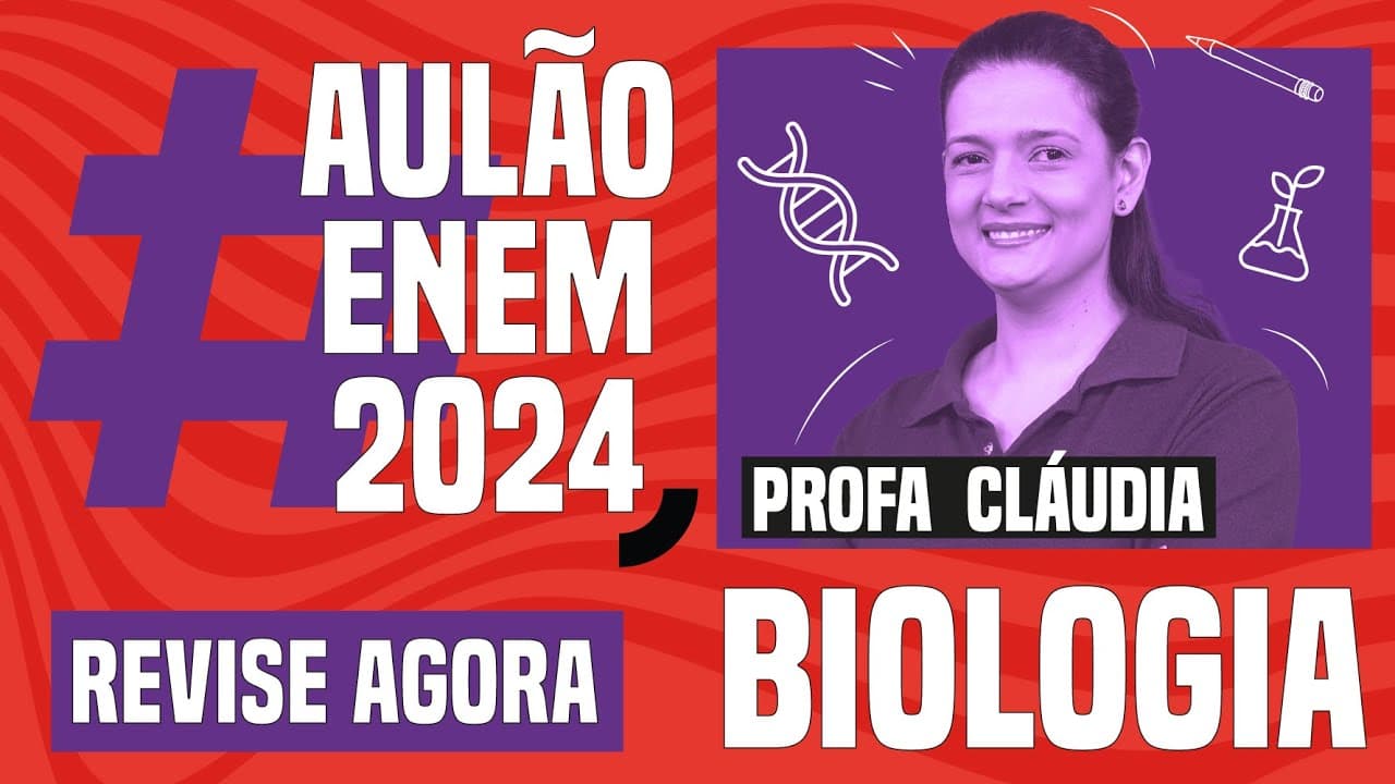 Thumbnail: ENEM BIOLOGY CLASS: 10 topics that appear most frequently | Enem 2024 Class | Cláudia de Souza Ag...