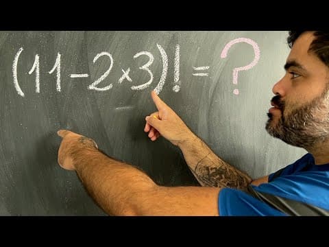 Thumbnail da aula: (11-2x3)! = ??? Expressão Numérica com FATORIAL | Você consegue resolver?