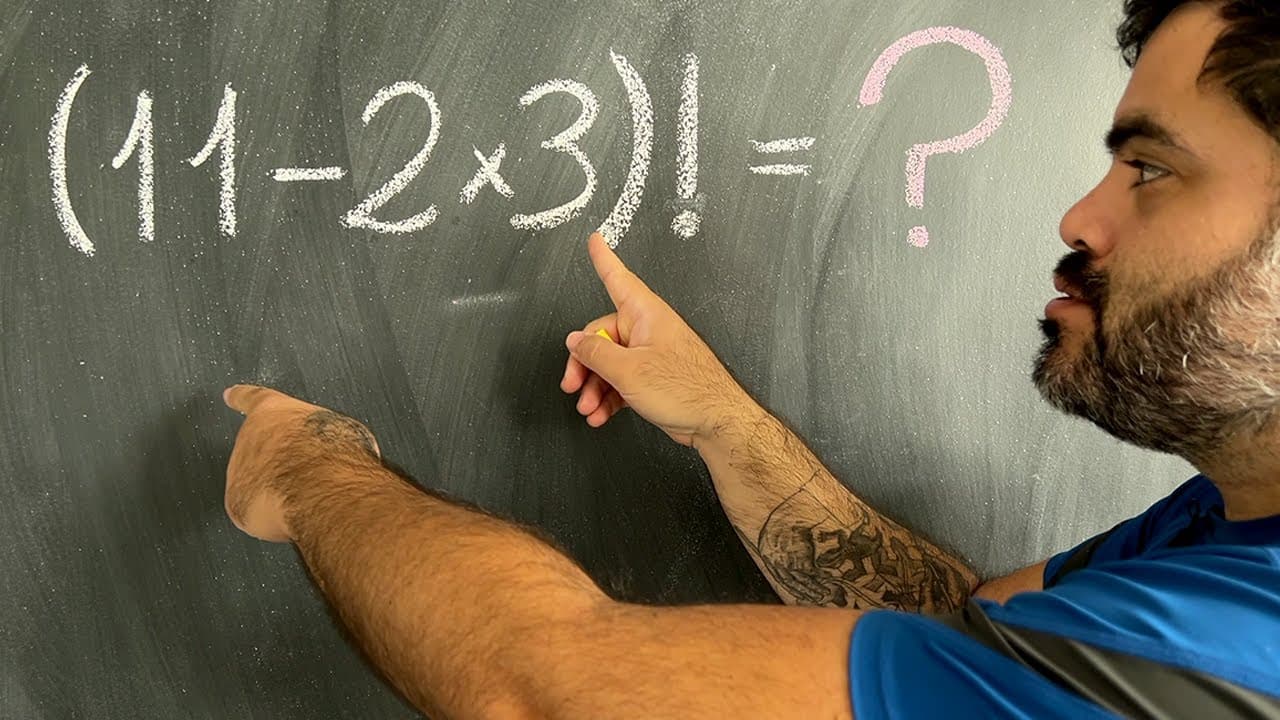 Thumbnail: (11-2x3)! = ??? Expressão Numérica com FATORIAL | Você consegue resolver?