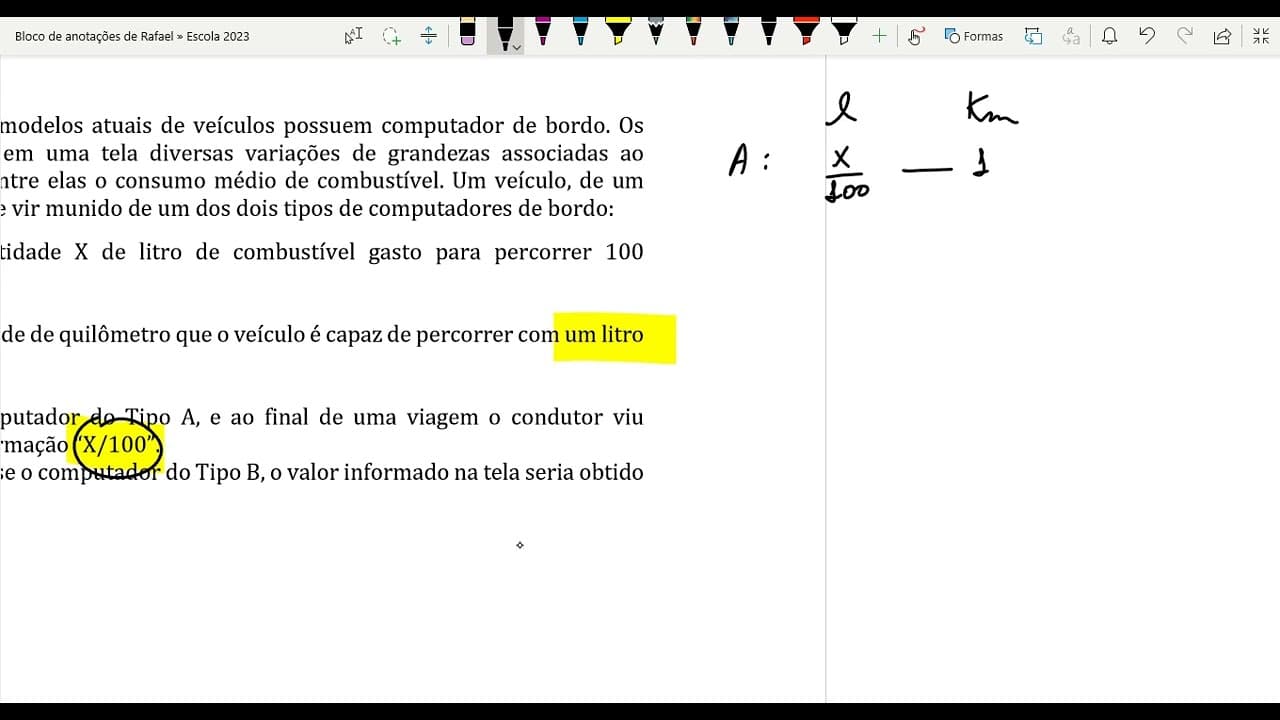 Thumbnail: Razão e Proporção -  (Enem 2020) Muitos modelos atuais de veículos possuem computador de bordo. ...