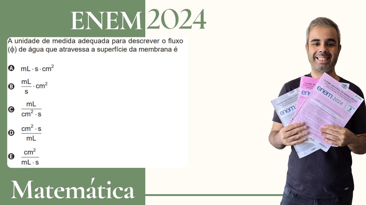 Thumbnail: ENEM 2024 - Uma tubulação despeja sempre o mesmo volume de água por unidade de tempo em uma caixa