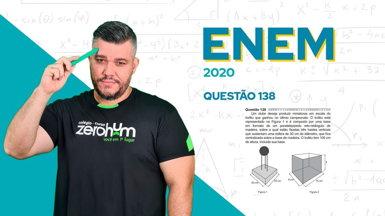 Thumbnail: ✅ QUESTÃO 138  - ENEM 2020 Matemática: Um clube deseja produzir miniaturas em escala
