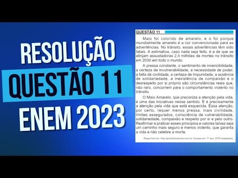 Thumbnail da aula: Resolução questão 11 (PROVA AZUL) | Linguagens ENEM 2023