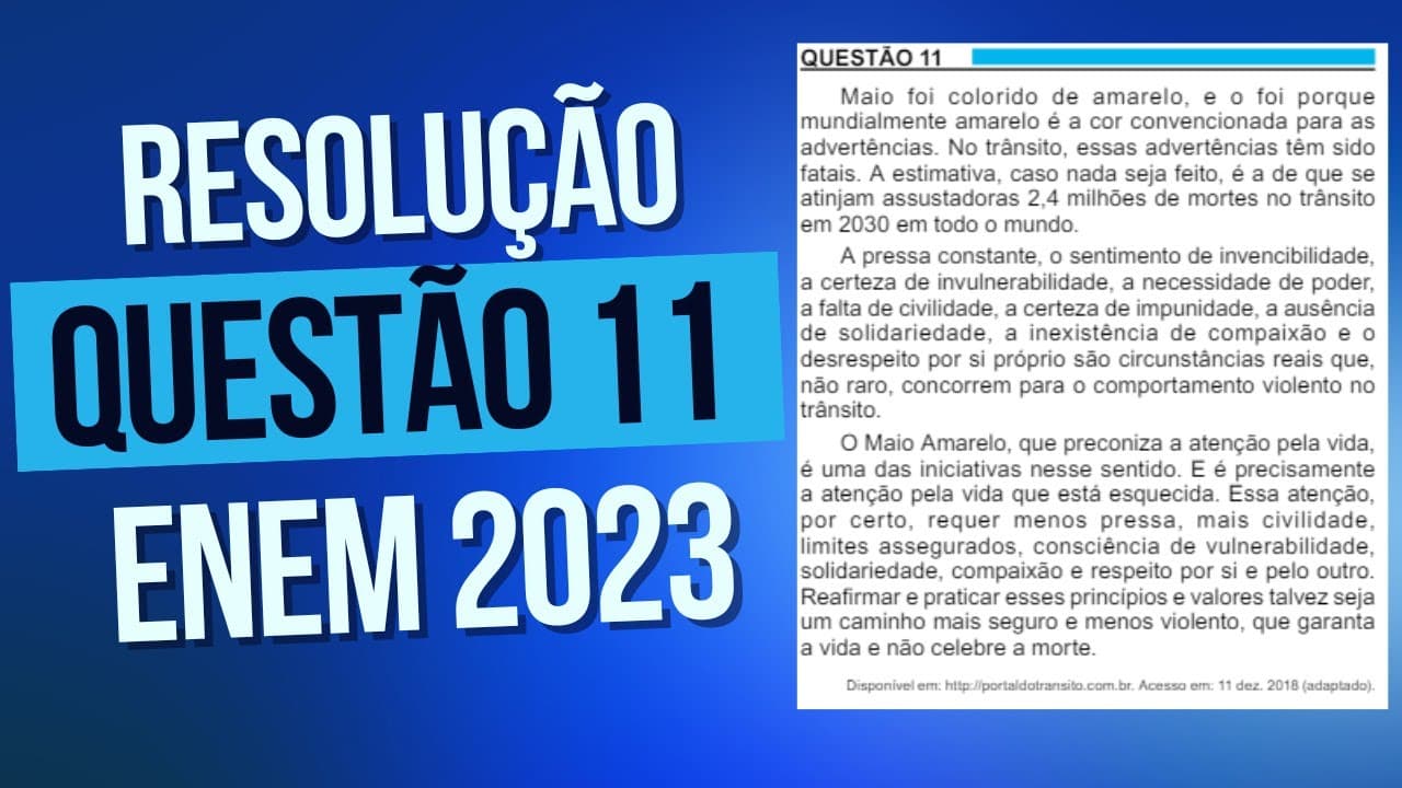 Thumbnail: Resolução questão 11 (PROVA AZUL) | Linguagens ENEM 2023