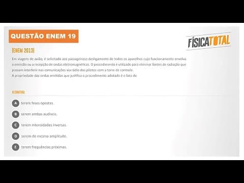Thumbnail da aula: Lista ENEM Questão 19 Interferência nas Telecomunicações