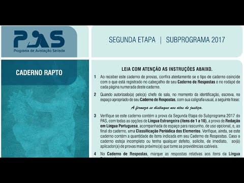 Thumbnail da aula: PAS 02 - Subprograma 2017 (item 107)