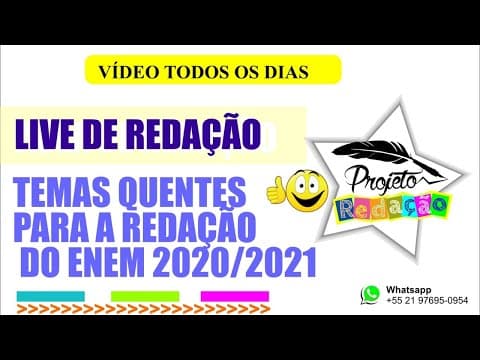 Thumbnail da aula: Temas quentes para o Enem 2020/2021 (Redação)