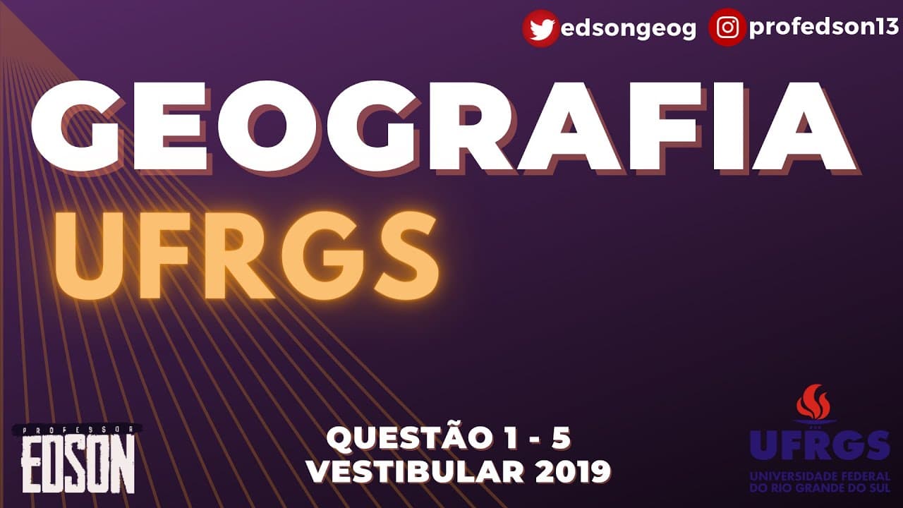 Thumbnail: Geografia UFRGS 2019 - Questões de 1 a 5