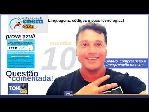 Thumbnail da aula: #Questão10 comentada: #Enem2021 gênero, texto e interpretação