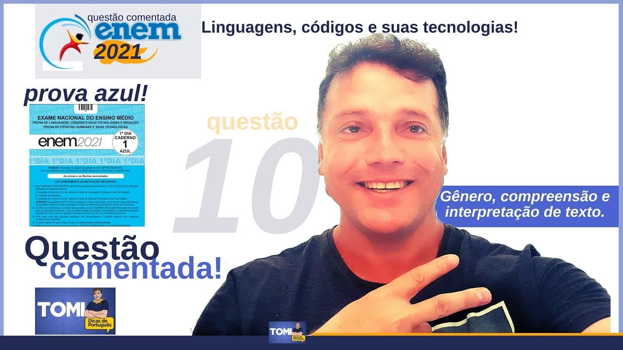 Thumbnail: #Questão10 comentada: #Enem2021 gênero, texto e interpretação