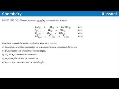 Thumbnail da aula: UFRGS 2010 Q45 - Termoquímica: entalpias de reação