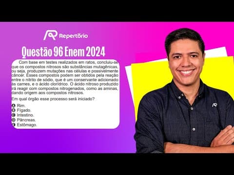 Thumbnail da aula: [ENEM 2024] Questão 96: Com base em testes realizados em ratos...