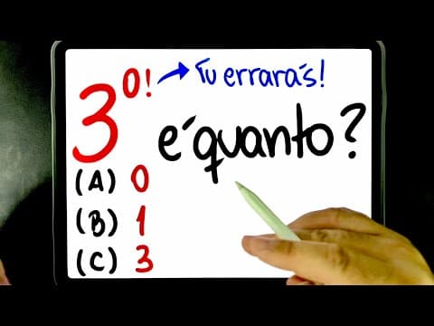 Thumbnail da aula: 🔥 TU ERRARÁS POTENCIAÇÃO COM EXPOENTE ZERO FATORIAL! Por que ZERO FATORIAL é igual a 1? Incrível!