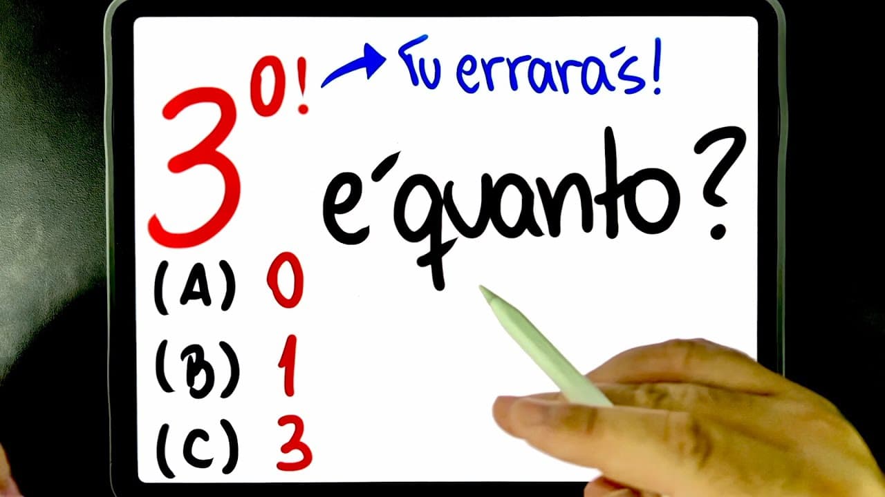 Thumbnail: 🔥 TU ERRARÁS POTENCIAÇÃO COM EXPOENTE ZERO FATORIAL! Por que ZERO FATORIAL é igual a 1? Incrível!