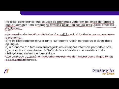 Thumbnail da aula: ENEM 2021 - ESTUDOS DA LÍNGUA | Os linguistas têm notado a expansão do tratamento...