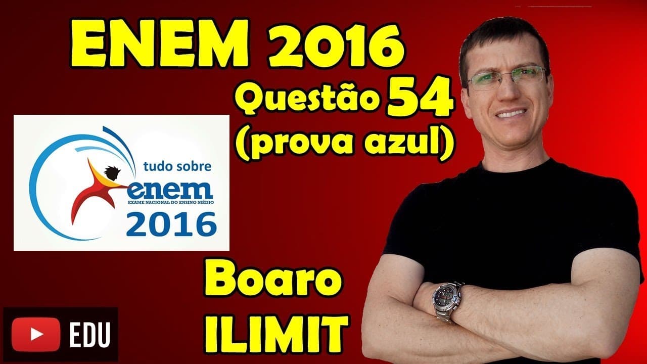 Thumbnail: ENEM 2016 - QUESTION 54 - PHYSICS - BLUE TEST - Prof Boaro / UNLIMIT EDUCATION