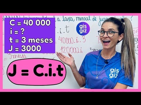 Thumbnail da aula: JUROS SIMPLES  - APRENDA AGORA COM EXERCÍCIOS | MATEMÁTICA FINANCEIRA