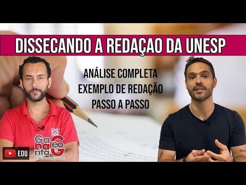 Thumbnail da aula: PASSO A PASSO REDAÇÃO UNESP 2024 | ANÁLISE COMPLETA |