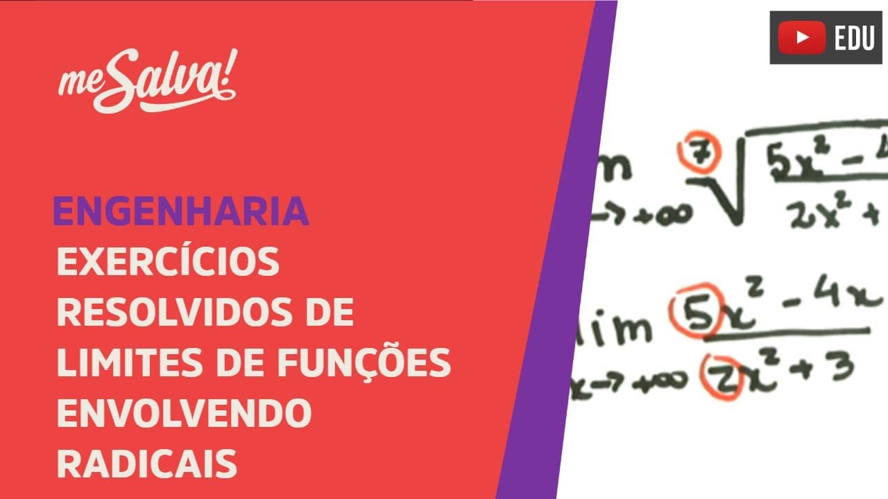 Thumbnail: Me Salva! Exercícios Resolvidos de Cálculo I - EXLIM13 - Limites de Funções Envolvendo Radicais I