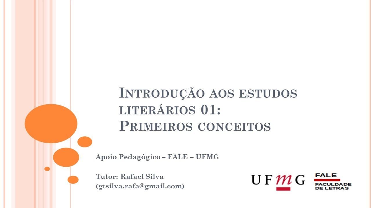 Thumbnail: Introdução aos Estudos Literários 01: Primeiros conceitos