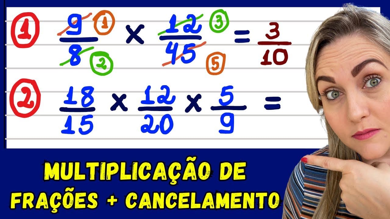 Thumbnail: COMO MULTIPLICAR FRAÇÕES E TÉCNICA DO CANCELAMENTO. EXPLICAÇÃO DO CONTEÚDO! 📚🚀