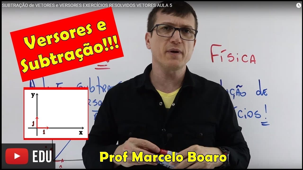 Thumbnail: SUBTRAÇÃO de VETORES e VERSORES   EXERCÍCIOS RESOLVIDOS   VETORES AULA 5