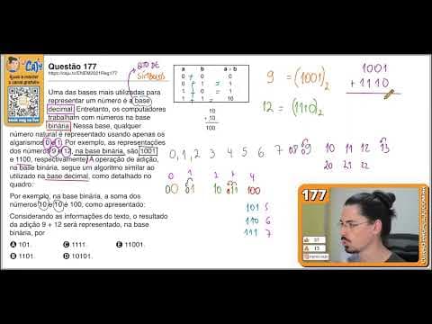 Thumbnail da aula: [ENEM 2021] 177 📘 SISTEMA DE NUMERAÇÃO  Uma das bases mais utilizadas para representar um número é a
