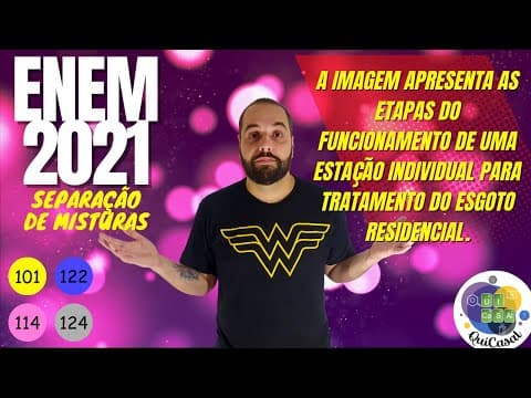 Thumbnail da aula: ENEM 2021 -  A imagem apresenta as etapas do funcionamento de uma estação individual para tratamento