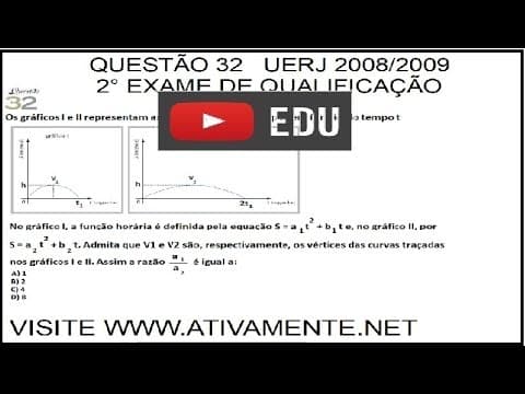 Thumbnail da aula: Equação do 2° grau  questão 32 UERJ 2008/2009   2° exame de qualificação
