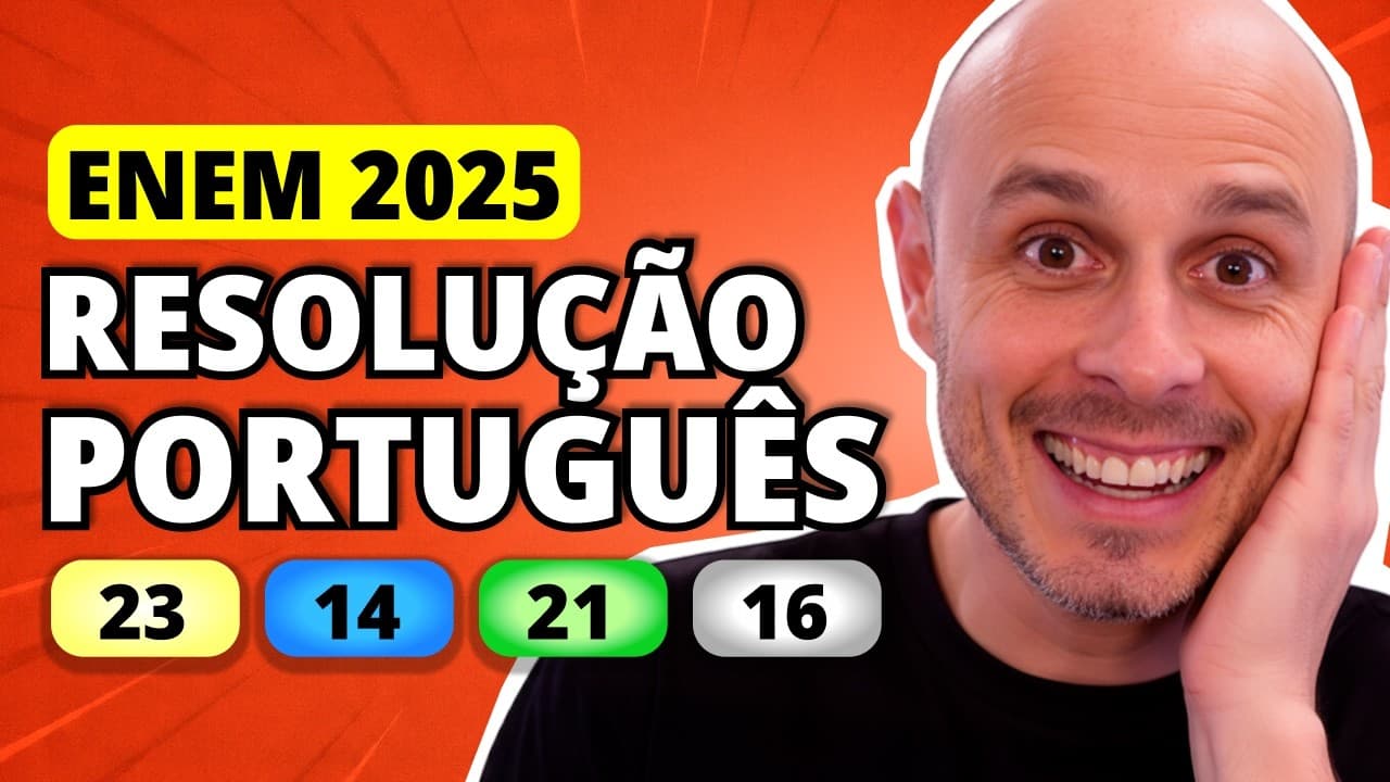 Thumbnail: ENEM 2025 Linguagens – Questão 23 | Nesse cartaz publicitário, os recursos verbais e não verbais