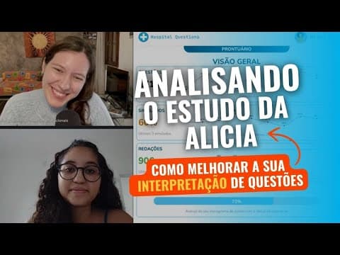 Thumbnail da aula: Dificuldade de INTERPRETAÇÃO das questões no ENEM | Analisando o estudo da Alicia 🔍