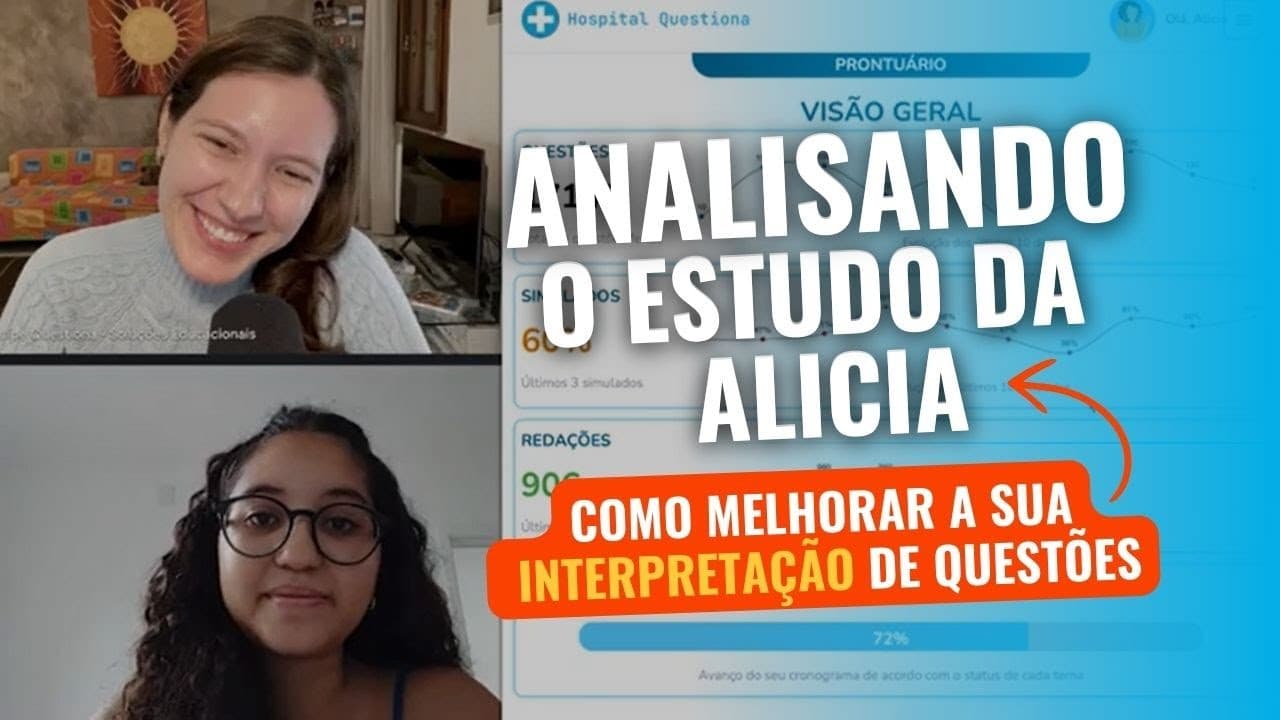 Thumbnail: Dificuldade de INTERPRETAÇÃO das questões no ENEM | Analisando o estudo da Alicia 🔍