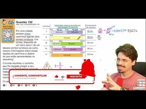 Thumbnail da aula: [ENEM 2025 Belém] 150 📘 MOVIMENTO RETILÍNEO UNIFORME Em uma cidade, existem cinco caminhos ligando