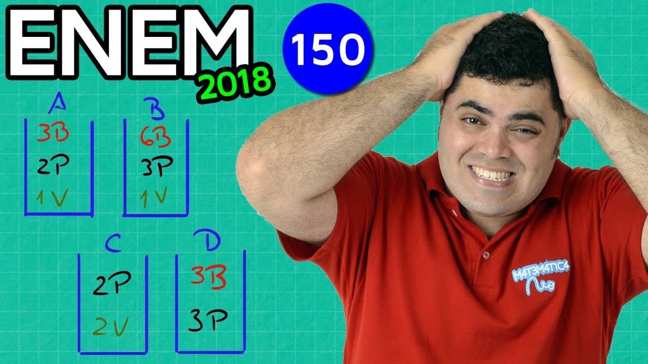 Thumbnail: 🔥 ENEM 2018 Matemática 150 👉🏻 Probabilidade da Retirada de Bolas da Urna questão bugante