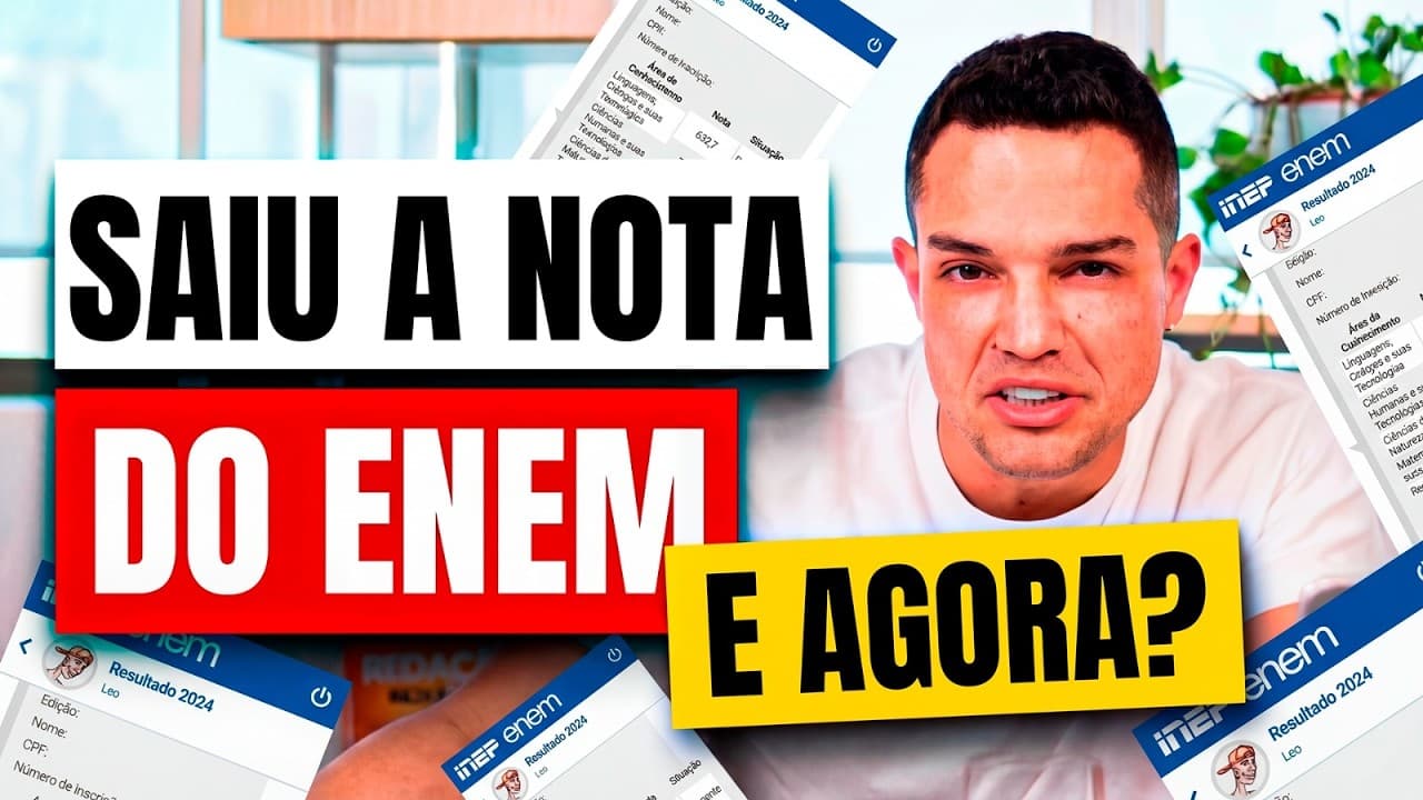 Thumbnail: 🚨 SAIU A NOTA DO ENEM 2025! Como usar a nota e o que fazer para garantir sua vaga
