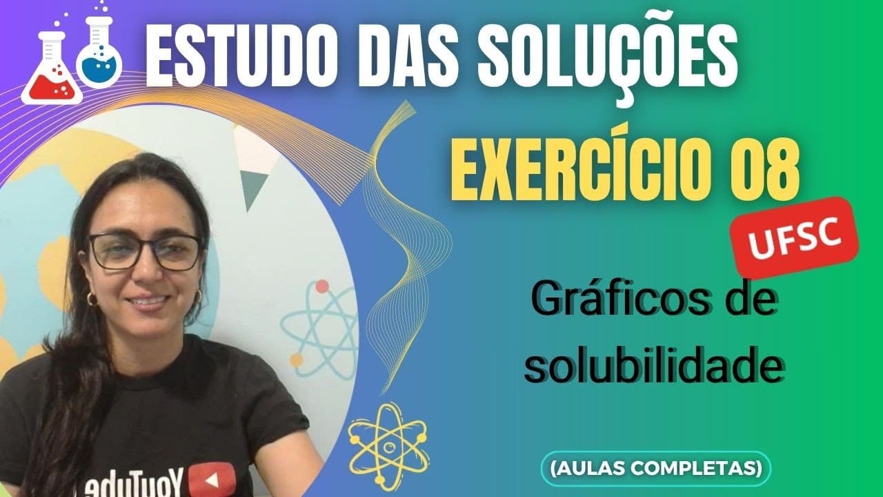 Thumbnail: Soluções |EXERCÍCIO 08|Ufsc 2013  O gráfico abaixo mostra a variação nas concentrações de soluçõe