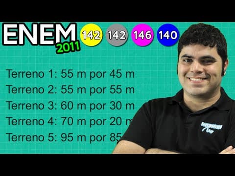 Thumbnail da aula: ENEM 2011 Matemática #5 - Perímetro e Área de um Retângulo