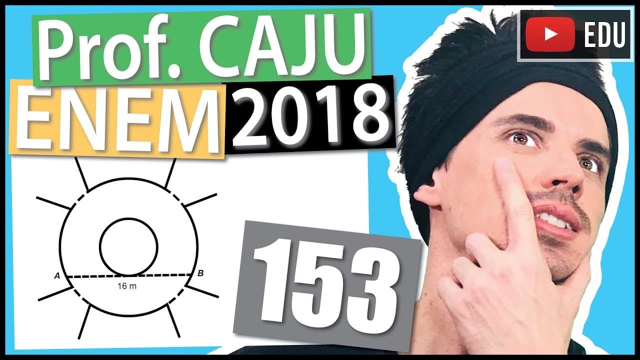 Thumbnail: [ENEM 2018] 153 📓 GEOMETRIA PLANA A figura mostra uma praça circular que contém um chafariz em seu
