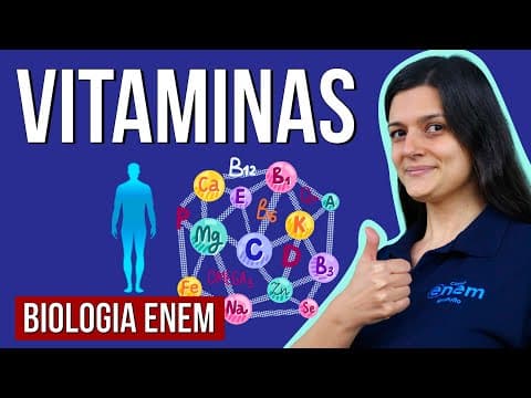 Thumbnail da aula: VITAMINAS: veja características e funções | RESUMO DE BIOLOGIA ENEM. Professora Claudia Aguiar