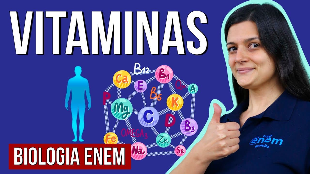 Thumbnail: VITAMINAS: veja características e funções | RESUMO DE BIOLOGIA ENEM. Professora Claudia Aguiar