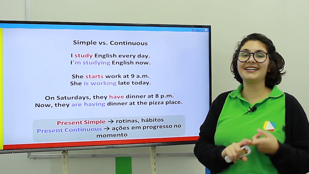 Thumbnail: Inglês - Simple vs Continuos