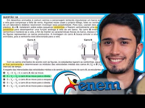 Thumbnail da aula: ENEM 2018 - Em desenhos animados é comum vermos a personagem tentando impulsionar um barco soprando