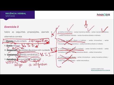 Thumbnail da aula: REGÊNCIA VERBAL: RESOLUÇÃO COMENTADA DE EXERCÍCIOS - Profa. Pamba