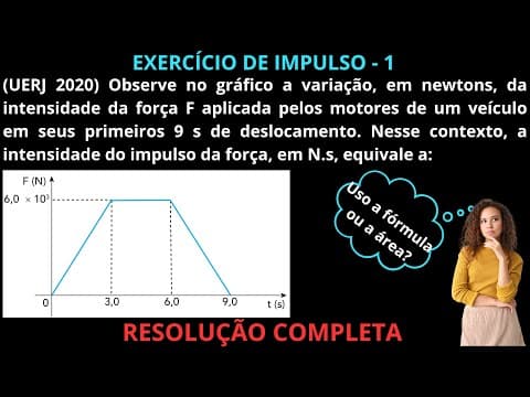 Thumbnail da aula: EXERCÍCIO RESOLVIDO DE IMPULSO -1 (UERJ 2020,  Observe no gráfico a variação, em newtons, ...)