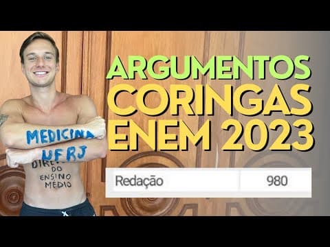 Thumbnail da aula: ARGUMENTOS CORINGAS para a REDAÇÃO do ENEM 2024 | Funciona pra QUALQUER tema