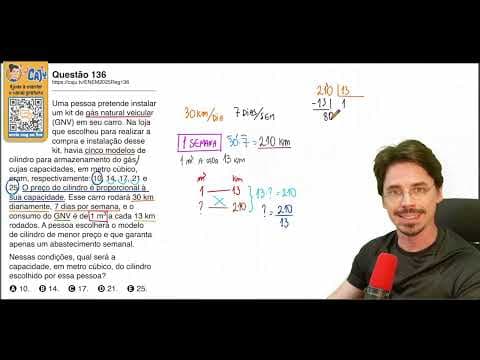 Thumbnail da aula: [ENEM 2025] 136 📘 MULTIPLICAÇÃO Uma pessoa pretende instalar um kit de gás natural veicular (GNV) em