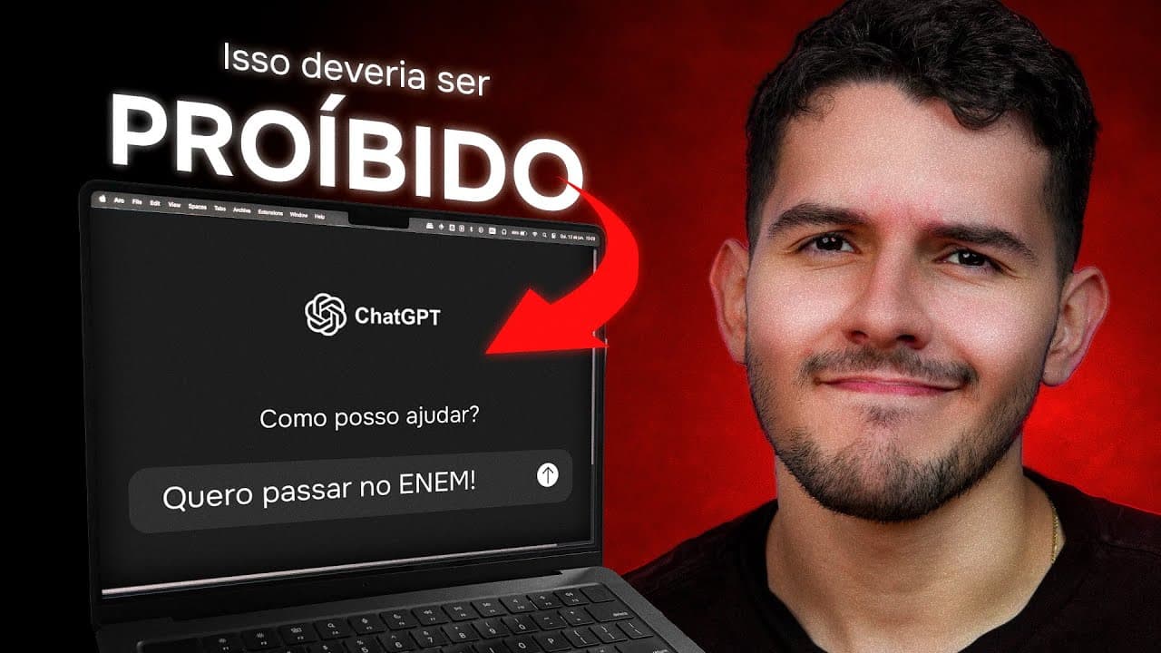 Thumbnail: Descobri uma forma bizarra de estudar para o ENEM com IA