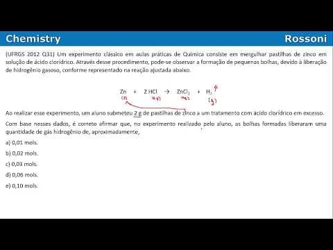 Thumbnail da aula: UFRGS 2012 Química - Questão 31 - Estequiometria