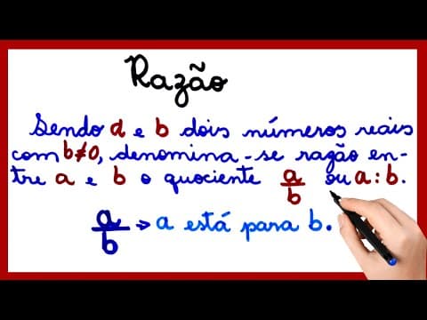 Thumbnail da aula: RAZÃO!!!! AULA COM EXERCÍCIOS RESOLVIDOS, RAZÃO DO INÍCIO , DICAS E MACETES.