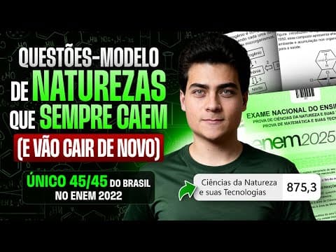 Thumbnail da aula: Questões-Modelo de NATUREZA que VÃO CAIR no Enem 2025 (e SEMPRE caem)
